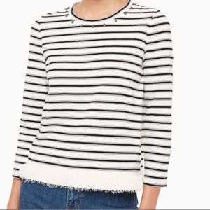 Kate Spade Striped Shirt with Fringe Bottom